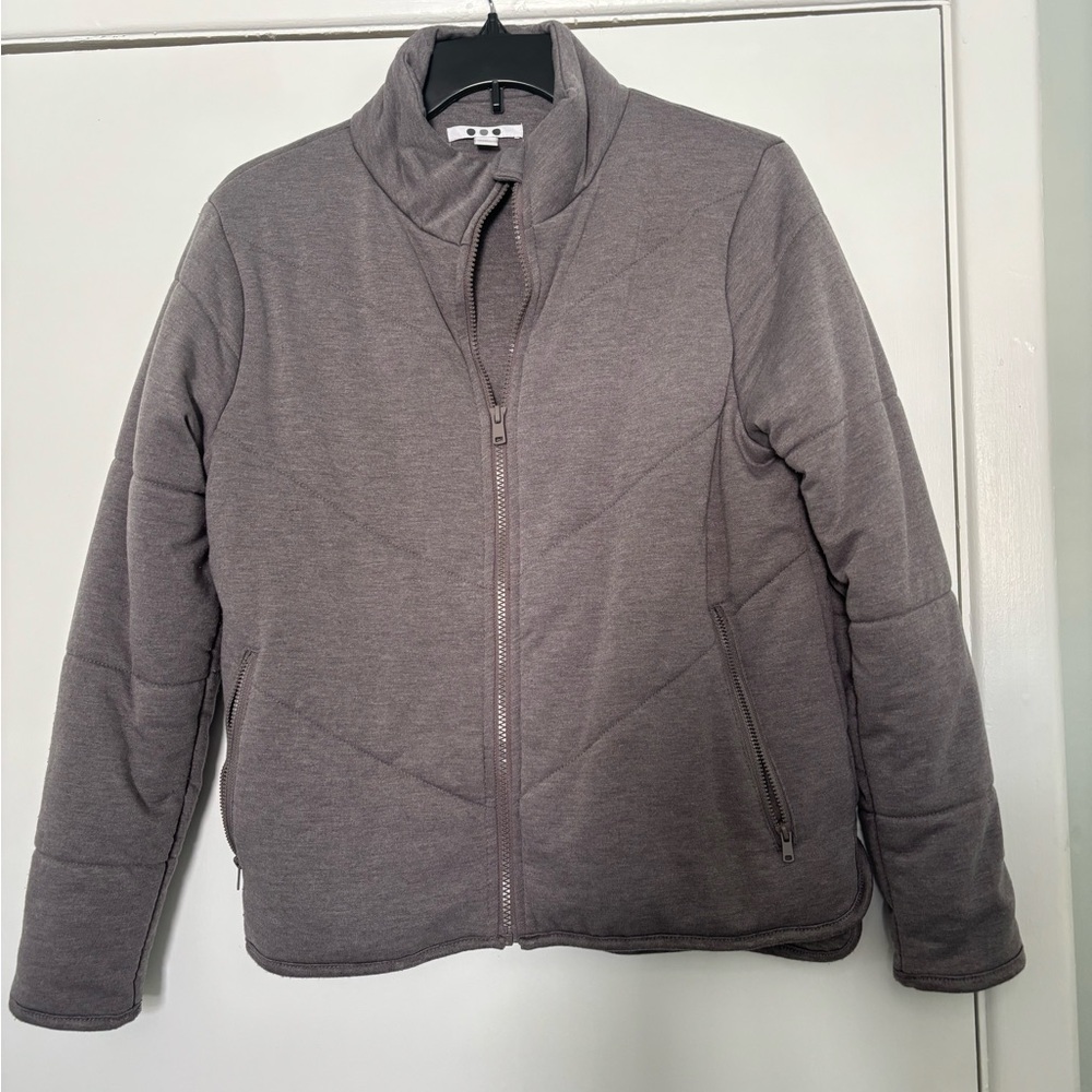 Gray/purple Quilted Zip-Up Jacket
